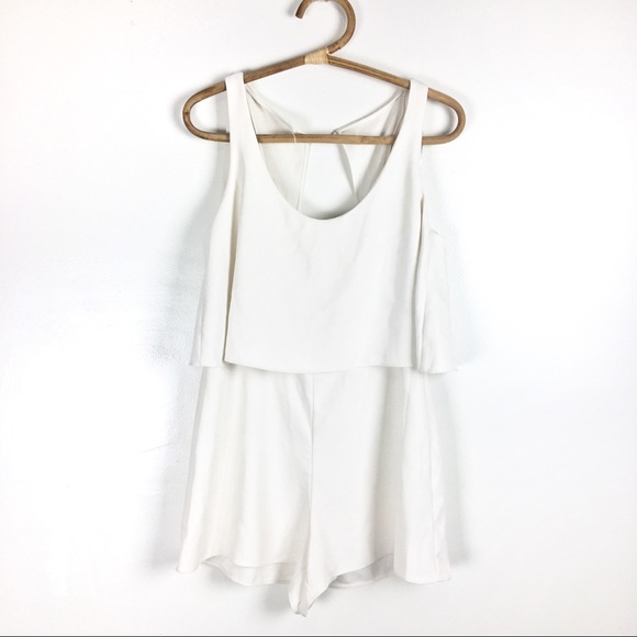 white layered playsuit